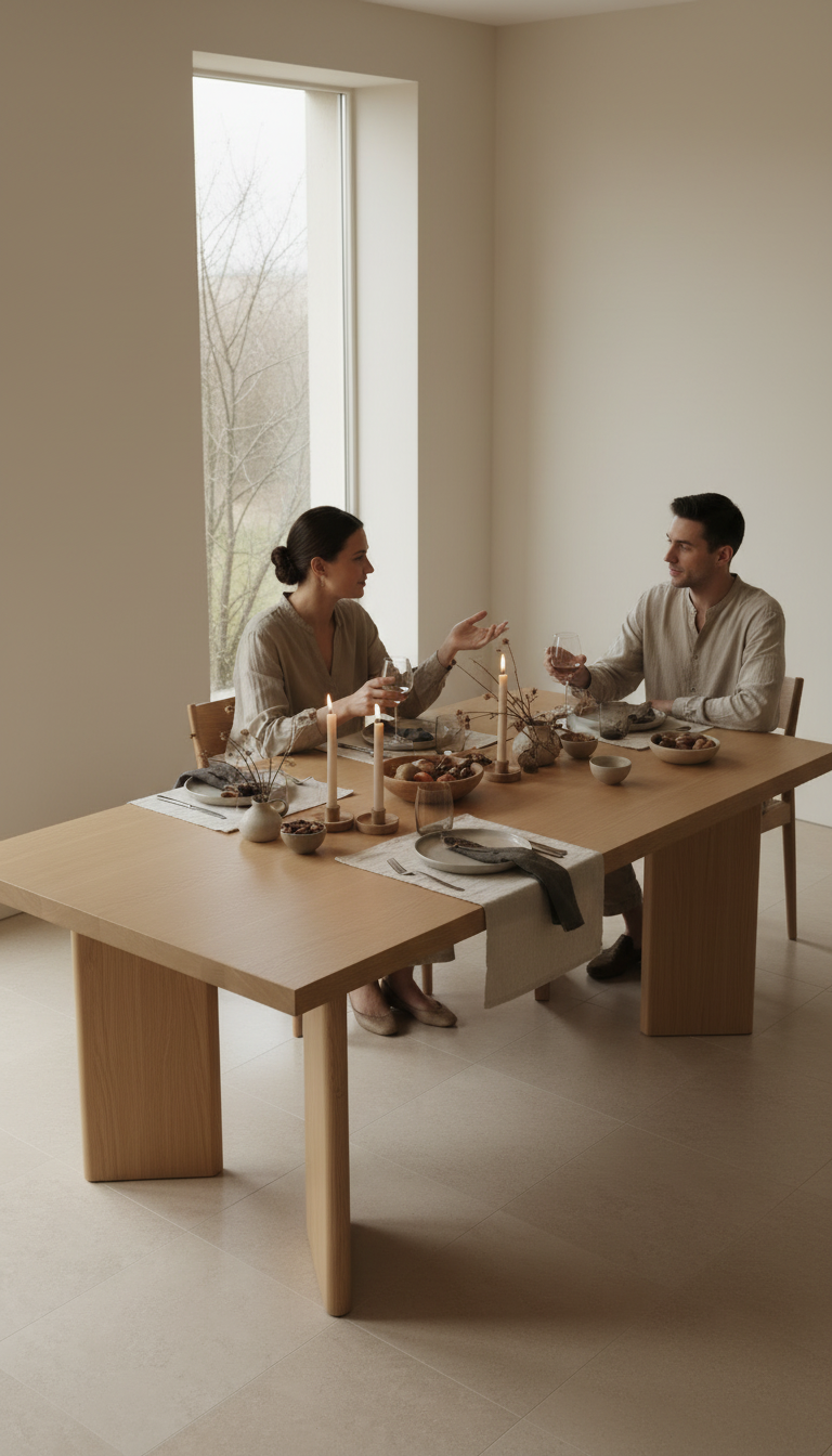 LINEA Dining Table — illustrative room setting